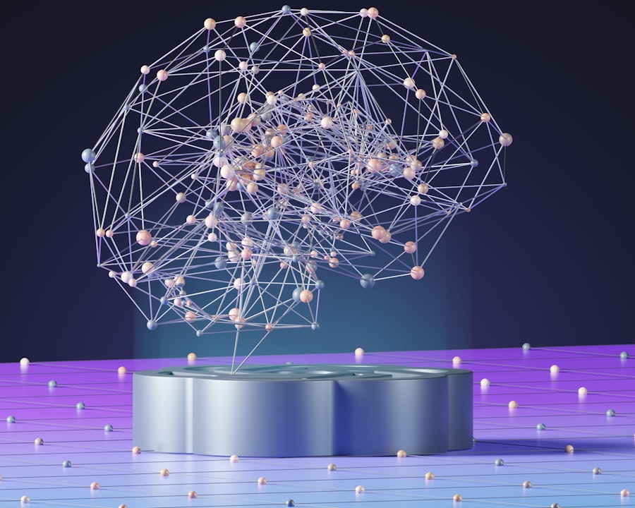 A neural network visualisation representing artificial intelligence